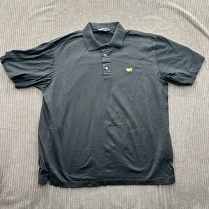 Master's Clubhouse Collection Polo Shirt Men L Large Black Cotton Golf Golfing.